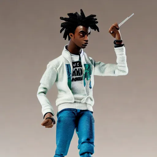 Image similar to playboi carti as an action figure 4 k detailed super realistic