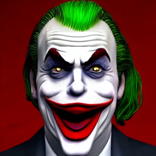 Prompt: donald trump as the joker, rendered in unreal engine