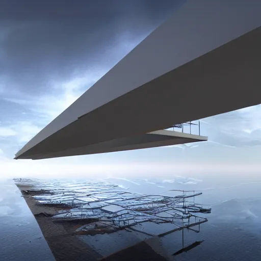 Image similar to cross-section perspective of architecture blueprint copy of floating building, anchored to clouds, bridges connecting clouds, ethereal, amazing. cinematic digital illustration