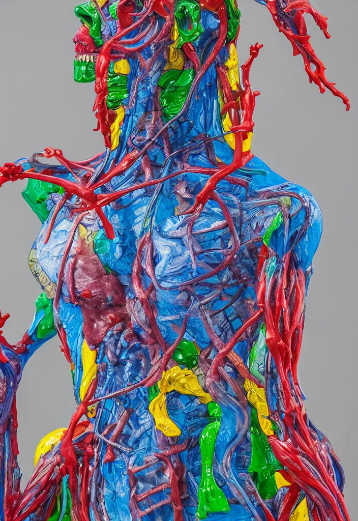 Image similar to bojack horseman, anatomical model made of colored resin, by damien hirst, sigma 3 5 mm f / 8