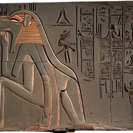 Image similar to kermit as an ancient egyptian hieroglyph