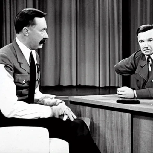 Image similar to jimmy fallon interviewing adolf hitler