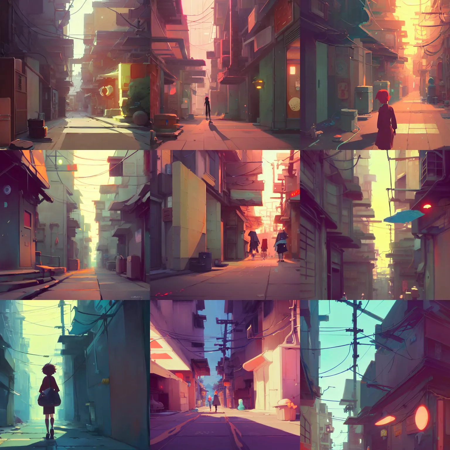 Prompt: tokyo alleyway, cory loftis, james gilleard, atey ghailan, makoto shinkai, goro fujita, studio ghibli, rim light, exquisite lighting, clear focus, very coherent, plain background, soft painting