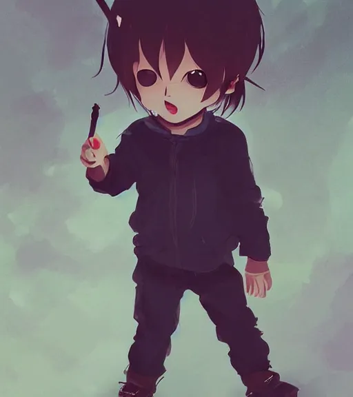 Image similar to beautiful little boy anime character inspired by jason voorhees, art by rossdraws, wlop, ilya kuvshinov, artgem lau, sakimichan and makoto shinkai, horror cinematic composition, anatomically correct, extremely coherent, realistic, mask, smooth, hd, long hair