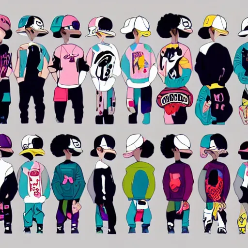 Image similar to streetwear fashion influencer character illustration influenced by kaws