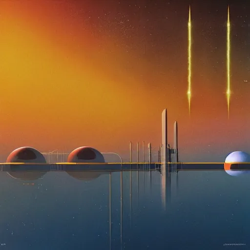 Image similar to beautiful spaceport artwork by dan mcpharlin