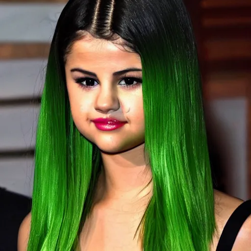 Image similar to selena gomez as celery mutant