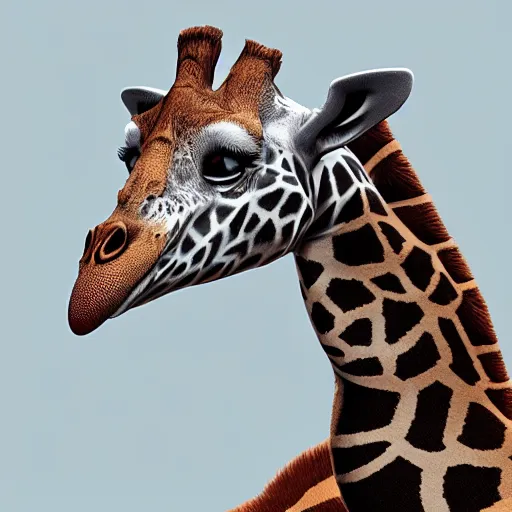 Image similar to A Therianthropy Giraffe Man, hyperdetailed, artstation, cgsociety, 8k