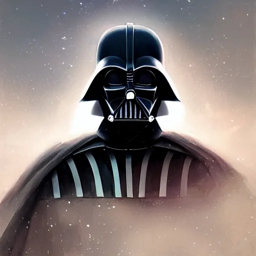 Prompt: A portrait of darth vader, art by greg rutkowski, matte painting, trending on artstation