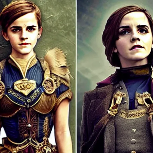 Prompt: emma watson as a steam punk dictator