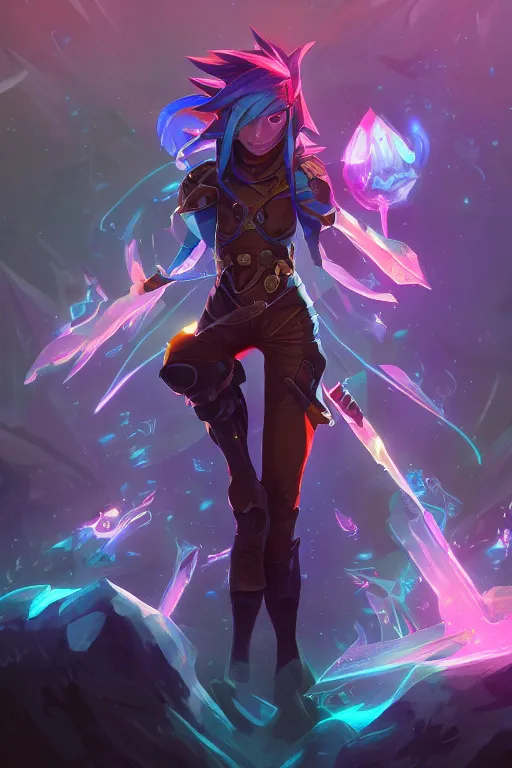 Prompt: ezreal league of legends wild rift hero champions arcane fantasy digital painting bioluminance alena aenami artworks in 4 k design by lois van baarle by sung choi by john kirby artgerm and greg rutkowski and magali villeneuve tank support marksman mage fighter assassin,