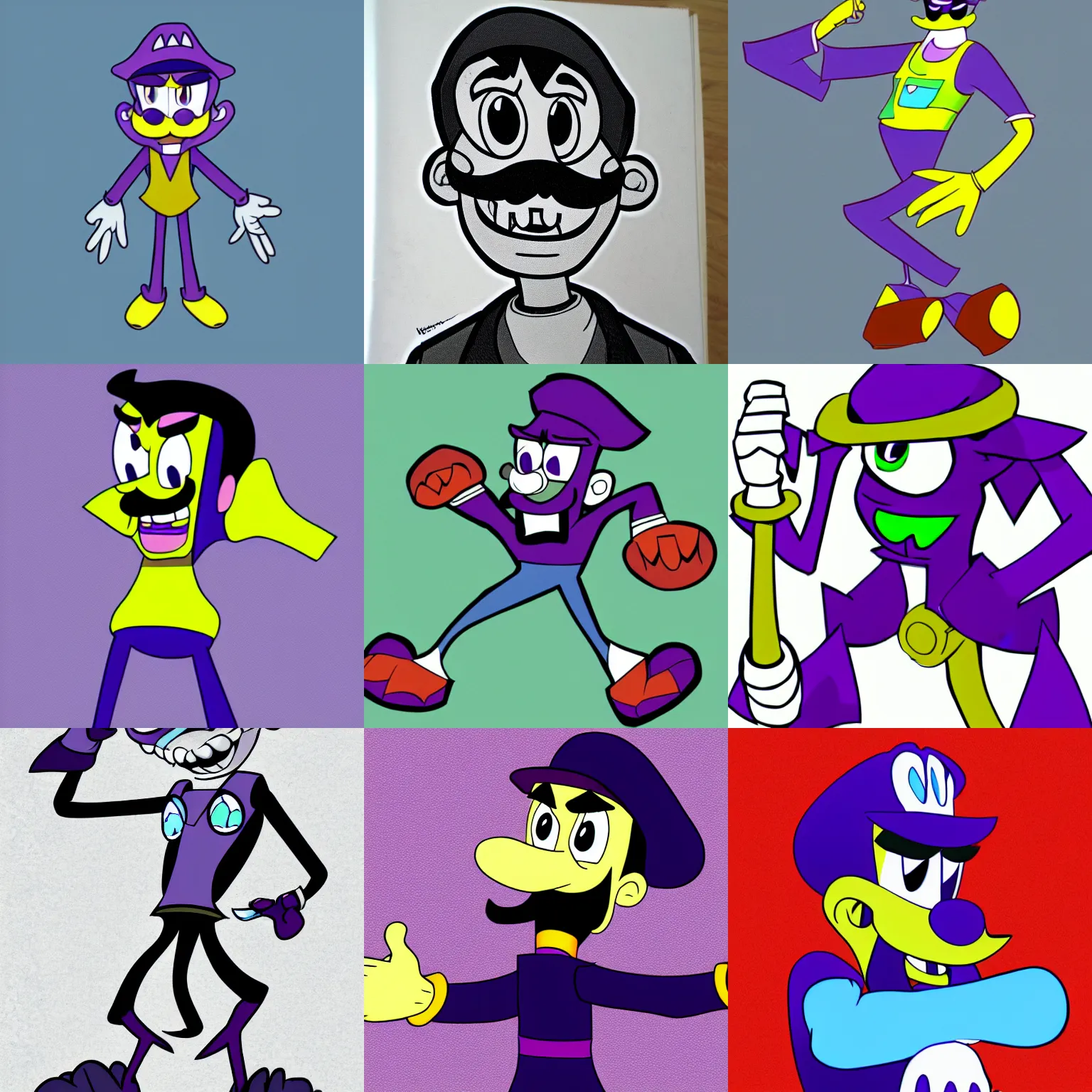 Prompt: waluigi from my life as a teenage robot