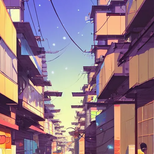 Image similar to a close up to a tokyo alley by makoto shinkai, beeple and james jean, aya takano color style, 4 k, super detailed, modern, 4 k, symmetrical