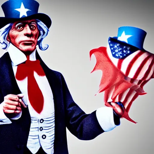 Prompt: uncle sam as a real person, photograph, octane render, hyperreal