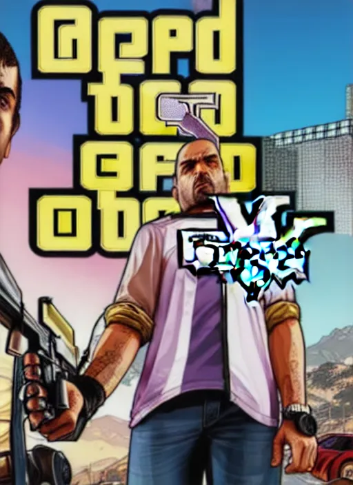 Prompt: Portrait of Auronplay in GTA V cover