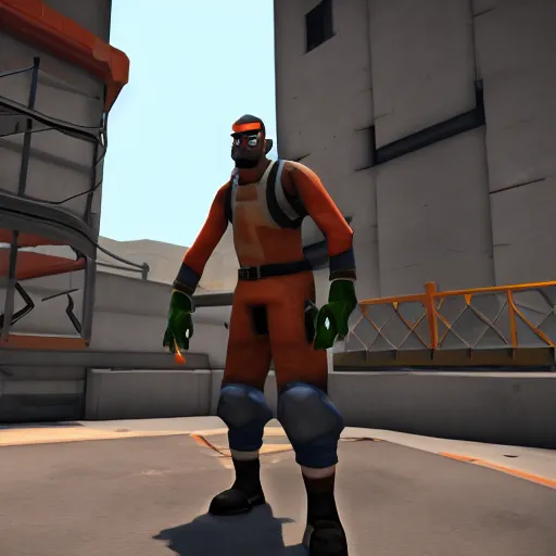 Prompt: Gordon Freeman in Team fortress 2, 4k screenshot of Team fortress 2 gameplay, 8k hdr showcase