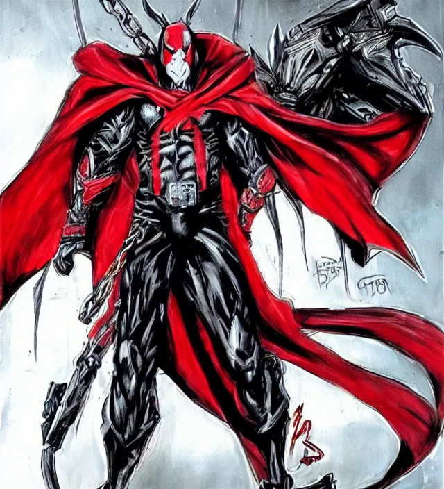 Image similar to spawn character design in the style of gabriele dell'otto