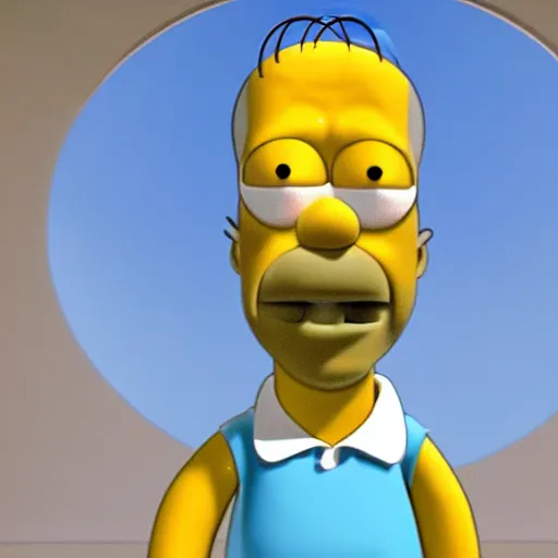 Image similar to 3 d cg rigged t pose homer simpson facing camera