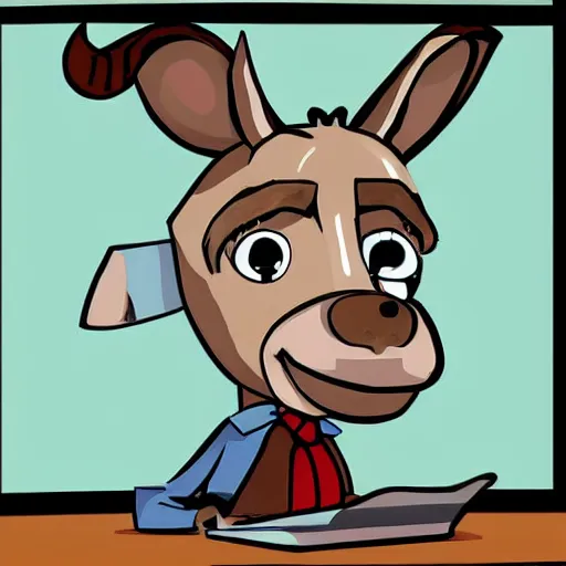 Prompt: Donkey as news reader from TV, digital art, artstation