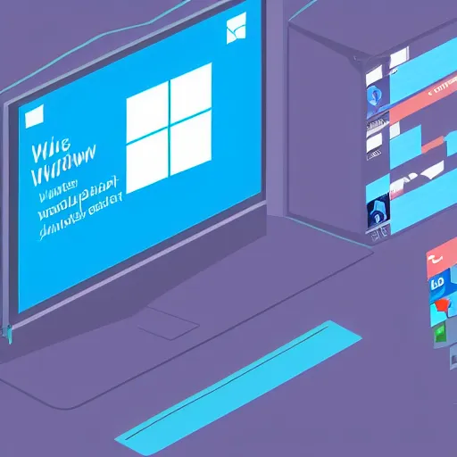 Prompt: futuristic Microsoft Windows, clean ui, illustration