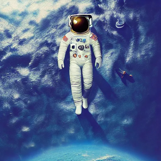 Image similar to astronaut in the ocean, hyperrealistic masterpiece, artstation, cgsociety, kodakchrome, golden ratio