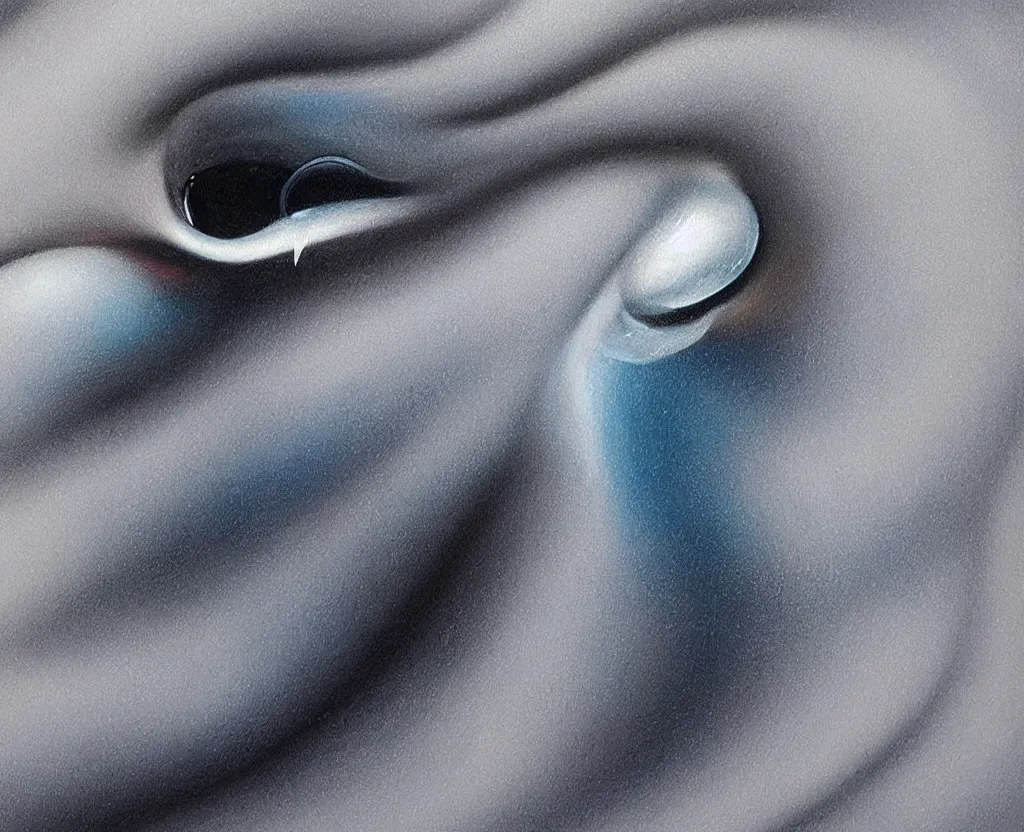 Image similar to realistic and detailed soft airbrush of a glossy water drop dripping on a white background, inspired by 8 0's airbrush illustrations, art by pater sato