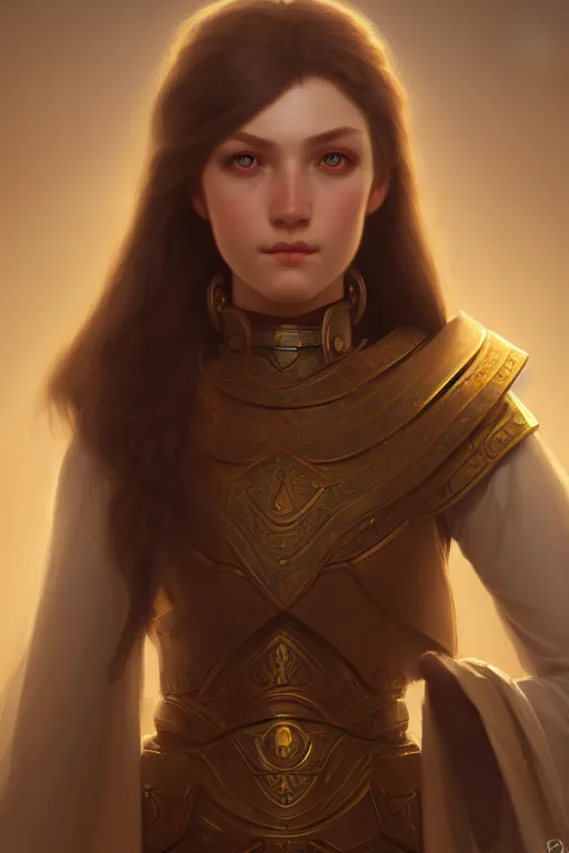 Image similar to a portrait of Paladin, illustration, soft lighting, soft details, painting oil on canvas by Edmund Blair Leighton and Charlie Bowater octane render trending on artstation d&d characters, 4k, 8k, HD