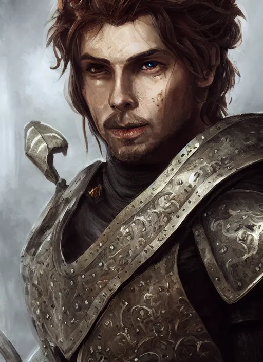 Image similar to A fantasy portrait painting of a male grim hobbit wearing leather armor in a bright castle setting, DAZ, hyperrealistic, ambient light, dynamic light, deviantart, artstation, d&d, RPG portrait, nvidia, vray