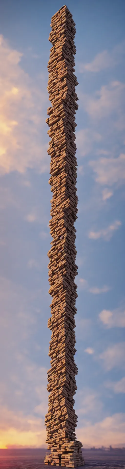 Prompt: Jenga tower, product shot, macro, hyper realistic, sunset, octane render, trending on artstation, artstationHD, artstationHQ, unreal engine, 4k, 8k