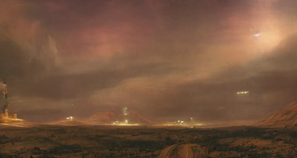 Image similar to 1717188479 A Martian City in the middle of a rainstorm
