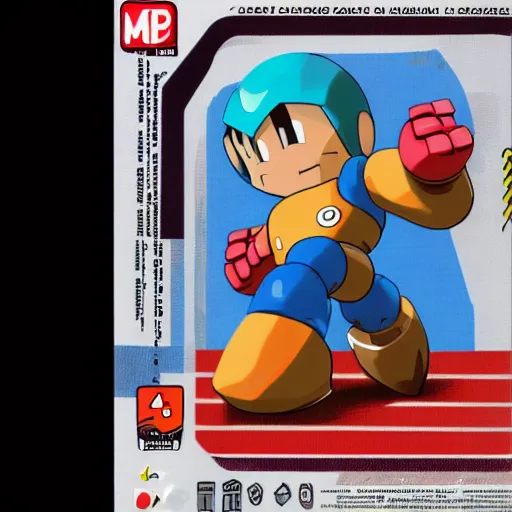 Prompt: potatoman, megaman character, box art,