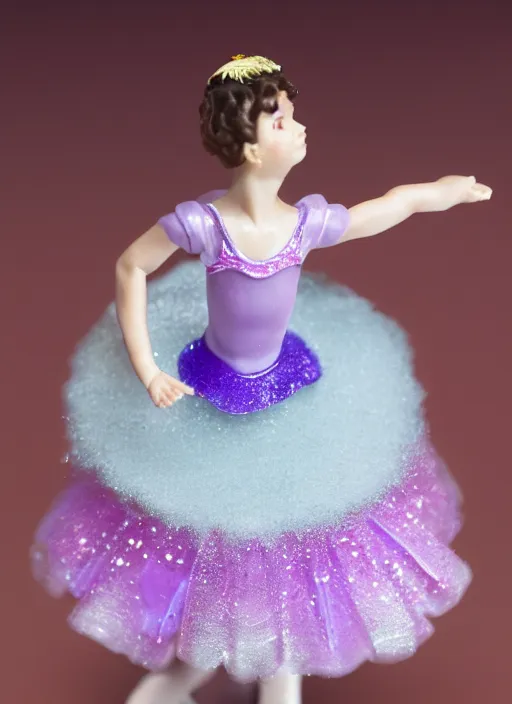 Prompt: Product Introduction Photos, 4K, Front view, Full body, 80mm resin detailed miniature of a Cute Ballerina Girl