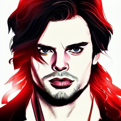 Prompt: sebastian stan as bucky barnes. beautiful face. clean cel shaded vector art. shutterstock. behance hd by lois van baarle, artgerm, helen huang, by makoto shinkai and ilya kuvshinov, rossdraws, illustration, art by ilya kuvshinov