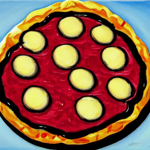 Image similar to cel - shaded picture of ice cream pizza, 1 0 8 0 p award - winning painting