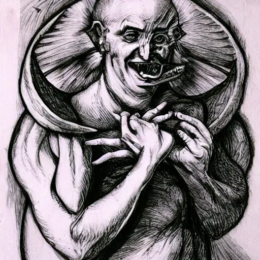 Image similar to he who hungers, divine, holy, demonic, unknown, indescribable, sketches