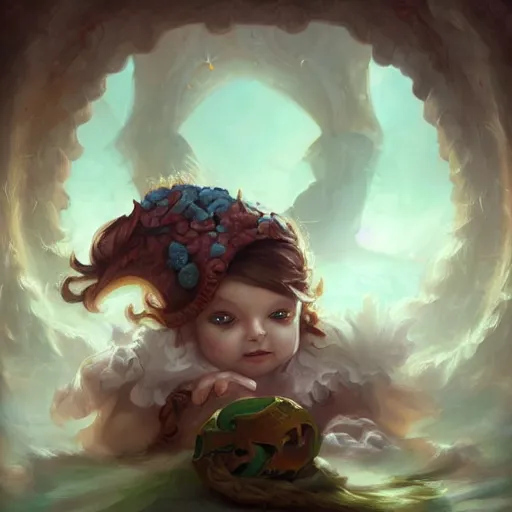 Image similar to lullaby cute and adorable, pretty, beautiful, dnd character art portrait, matte fantasy painting, deviantart artstation, by jason felix by steve argyle by tyler jacobson by peter mohrbacher, cinematic