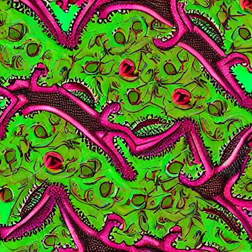 Image similar to rhaegal, green dragon, surrounded by rosebuds in fractal patterns