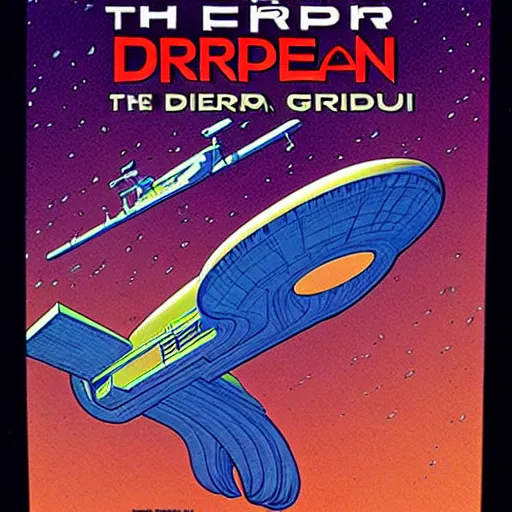 Image similar to the crew of the enterprise - d on the style of jean giraud moebius
