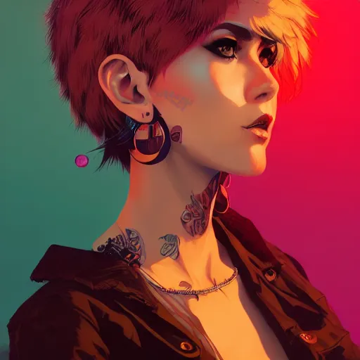 Image similar to a portrait of a beautiful punkrock gypsy, art by ilya kuvshinov and wlop and artgerm and josan gonzalez, digital art, highly detailed, intricate, sharp focus, trending on artstation hq, deviantart, pinterest, unreal engine 5, 4 k uhd image