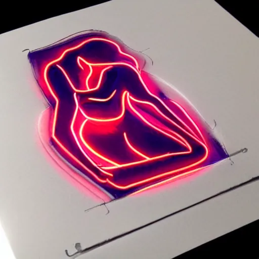 Image similar to 3 d neon art of a womens body, ultra detailed