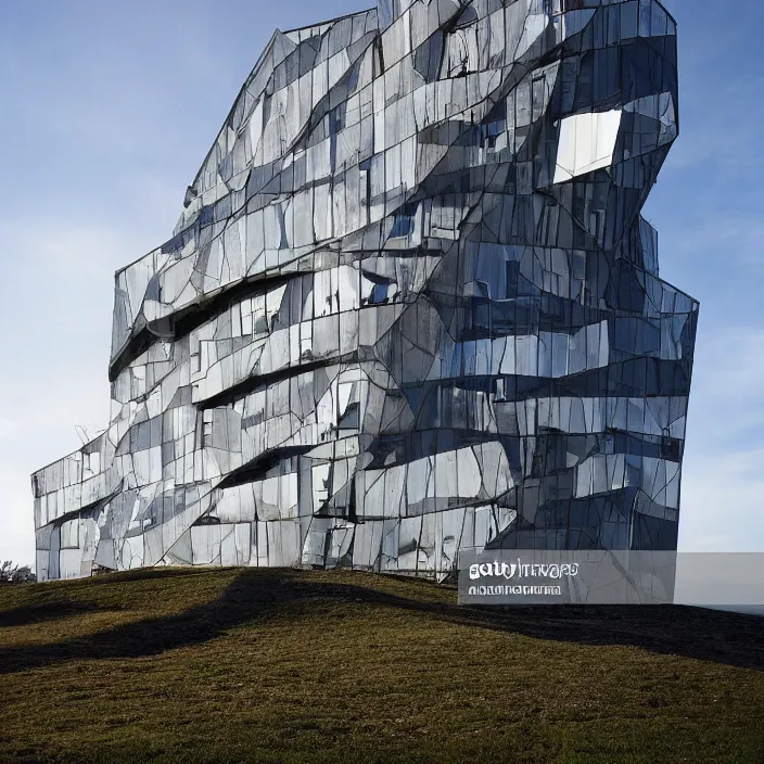 Image similar to a building in a landscape, trending on getty images