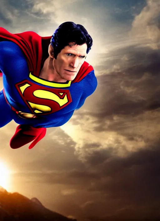 Image similar to film still of Todd Howard as Superman in Superman, 4k