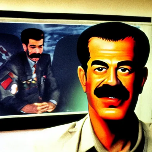 Prompt: Saddam Hussein Max Headroom