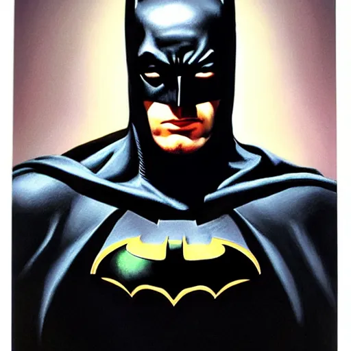 Image similar to ultra - realistic head and shoulders portrait painting of batman. art by boris vallejo. 4 k. ultra - realistic. highly detailed. epic lighting