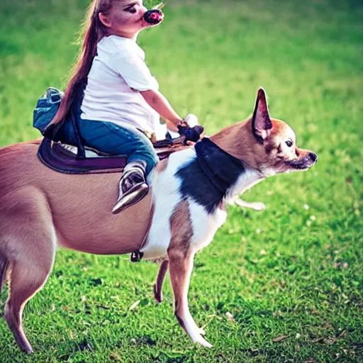 Image similar to chihuahua riding a horse