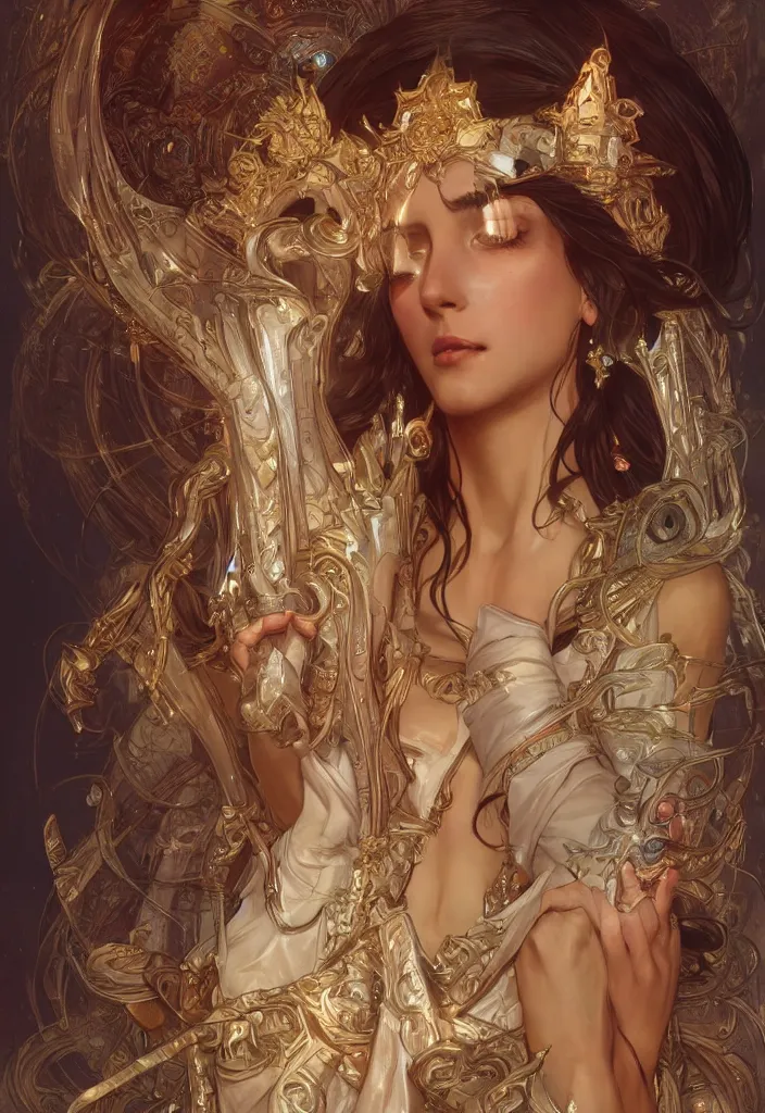 Image similar to goddess ishtar elegant, hyper detailed, ultra definition, photoreal, artstation, unreal engine rendered, concept art, smooth, sharp focus, illustration, art by artgerm and greg rutkowski and alphonse mucha and garis edelweiss