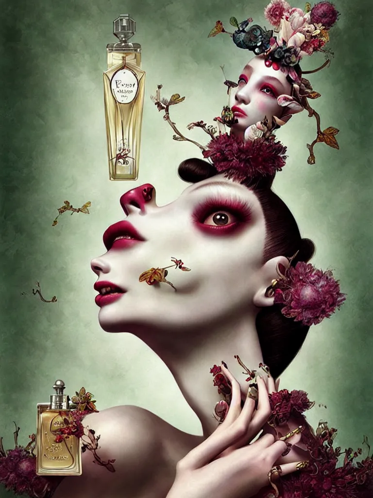 Image similar to portrait fragrance advertising campaign by ray caesar, highly detailed, intricate, very beautiful