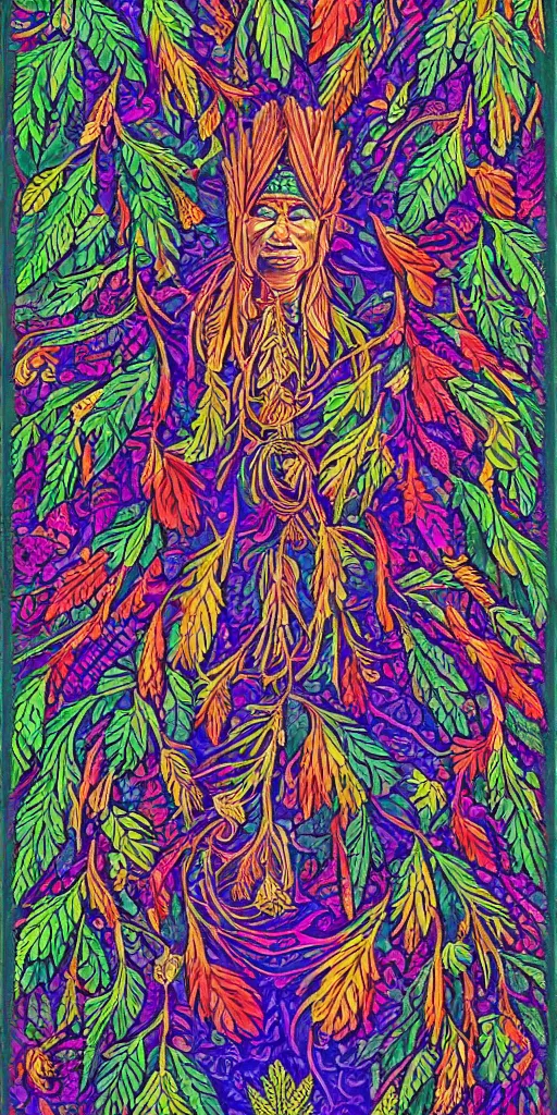 Prompt: plantmedicine nativeamerican plantwisdom visionaryart ayahuascavisions healingvibrations artisanpaper beautifulartwork fineart souljourney spiritualawakening geenssarchenti,
