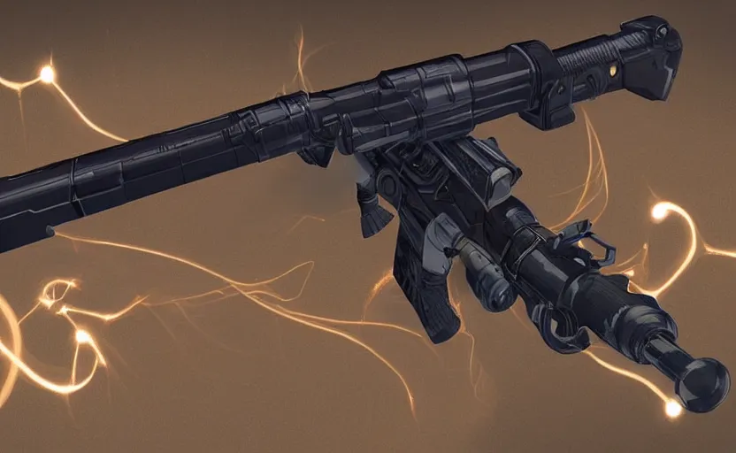 Prompt: a highly futuristic science - fiction rifle