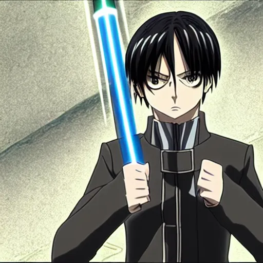 Levi Ackerman from Attack on Titan using lightsabers, | Stable ...